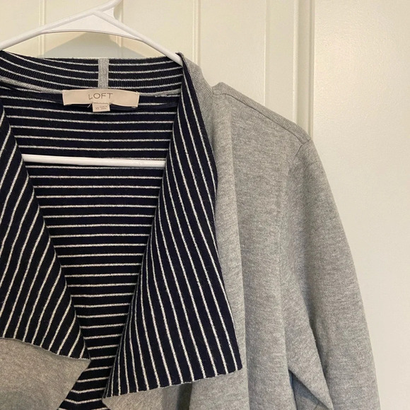 LOFT women’s gray soft knit cardigan sweater open front — XS - Picture 3 of 7